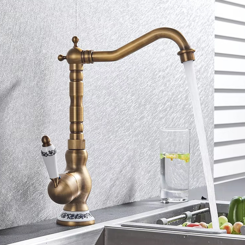 Torneira Monocomando Bronze Cozinha Banheiro Europeu Gourmet Vintage