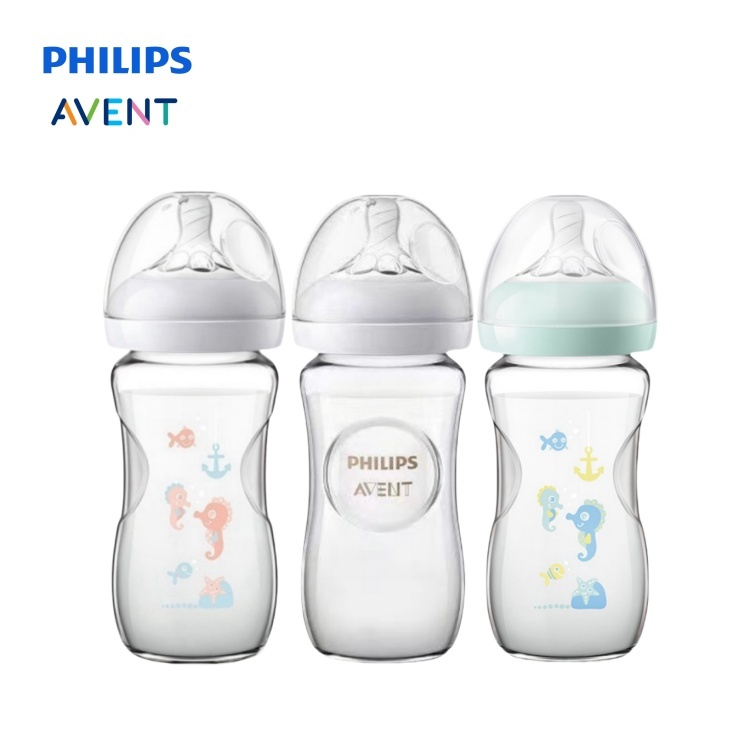 Frasco De Alimentação Philips Avent Vidro Natural 125ml/4oz 240ml/8oz
