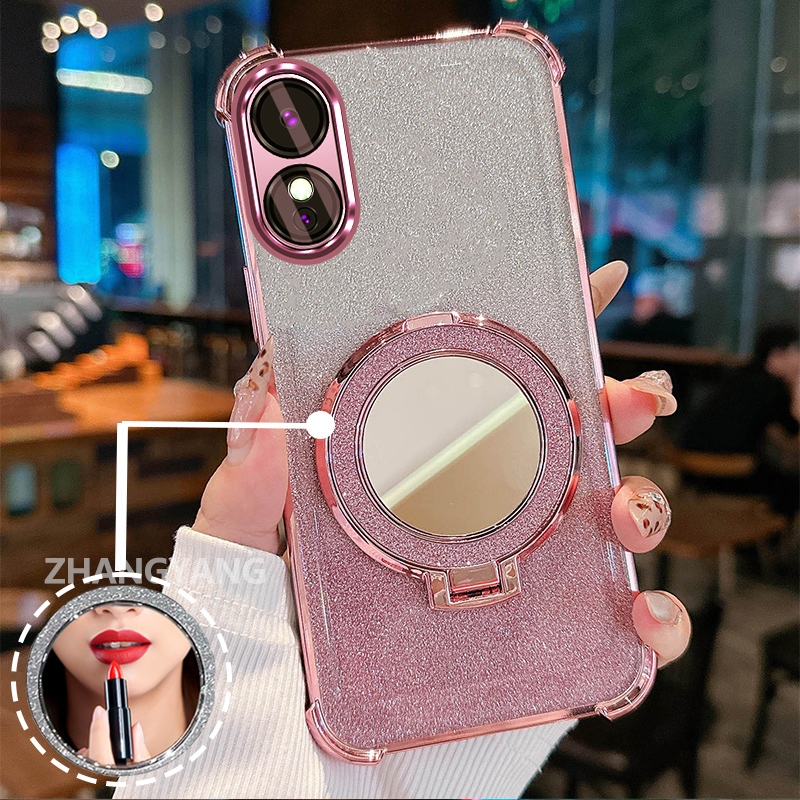 Capa Para OPPO A58 4G A78 4G Quatro Cantos anti-Queda Galvanizado glitter De Telefone Com Recursos Estéticos E Suporte D — imagem 2 de 2