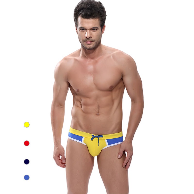 Verano Sungas Masculinas Cuecas Cavadas Cores Contraste Cintura Baixa Apertado Respirável 24150