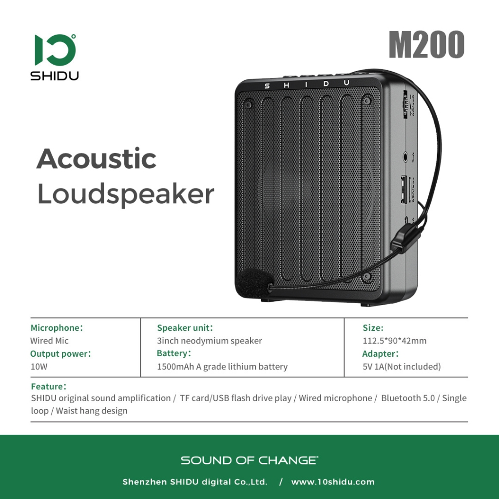 SHIDU M200 Mini Lapela Amplificador De Voz Portátil Para Professores Com De Alto-Falante Microfone