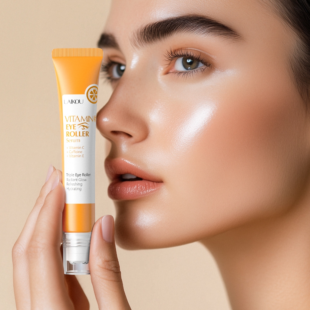 LAIKOU Vitamina C Olho Rolo Soro Triplo Hidratante Suave Linhas Finas Reduzir Saco De Brilho Radiante 20g
