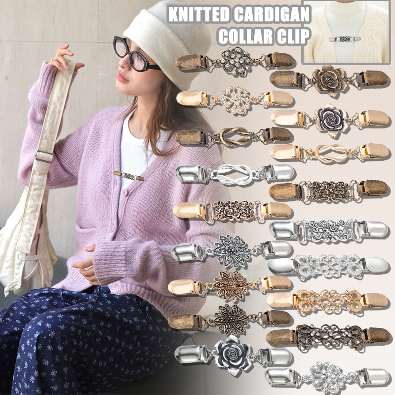 YUNYUAN Europeu E Americano Retro Xale Clipe Broche Bico De Pato Suéter Cachecol Cardigan De Malha Anti-Exposição Fixo C em Oferta na Shopee
