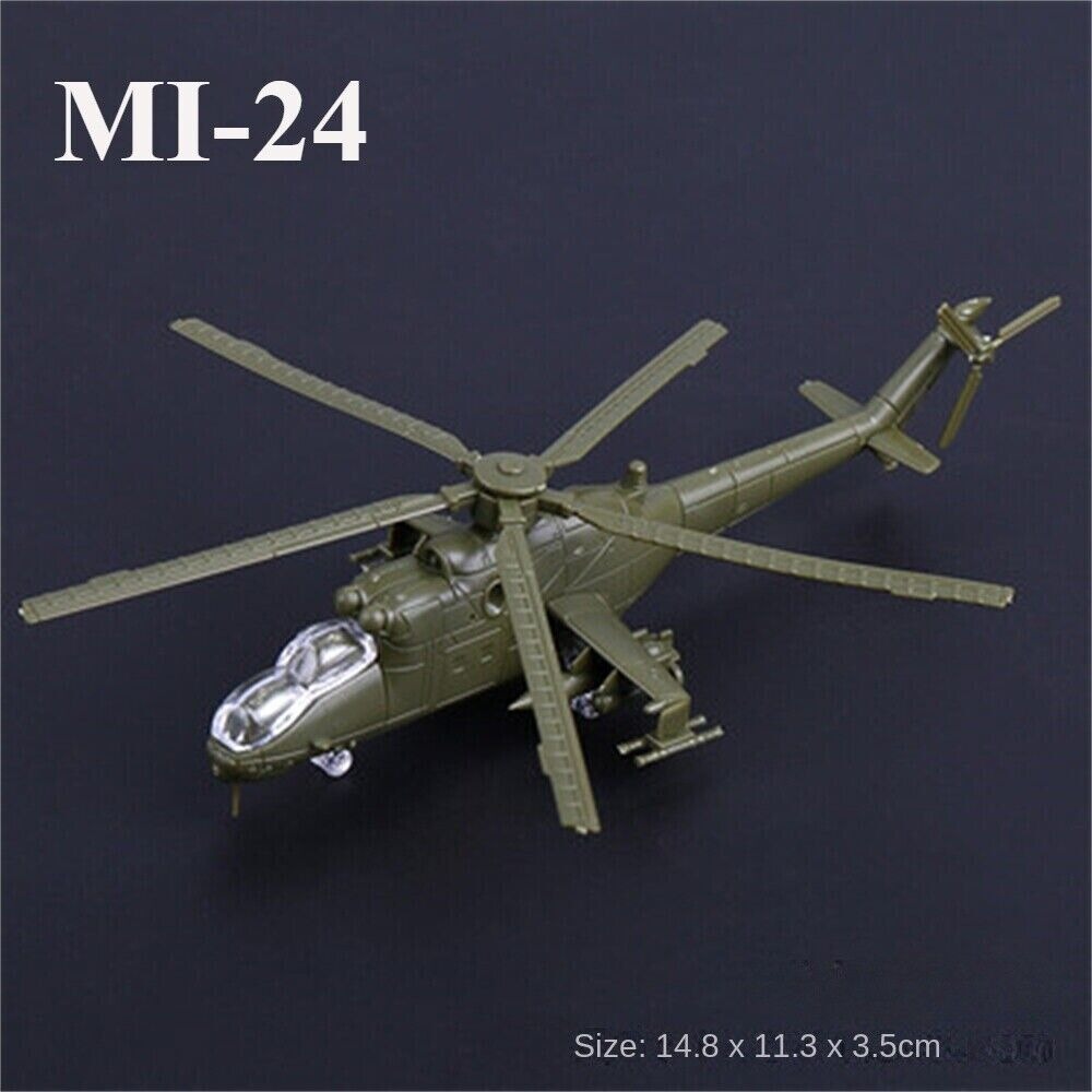 Mini Quebra-Cabeça Brinquedos De Construção Escala 1/144 Soviético MI-24V Helicóptero Armado Montagem Avião Plástico Mod