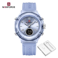 NAVIFORCE 7109 Moda Tendência Multifuncional Luminosa Dual Display Relógio Feminino