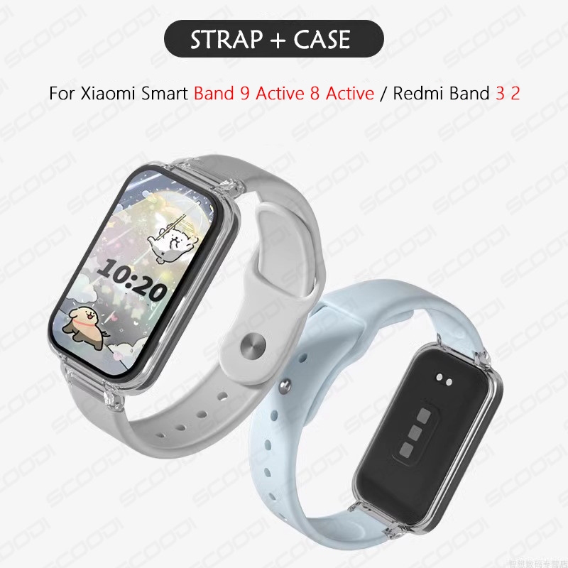 Pulseira De Silicone Com Capa Para Xiaomi Smart Band 9 Active/8 Active  Redmi band 3 2 Moda Cor Sólida Macia Substituir em Oferta na Shopee