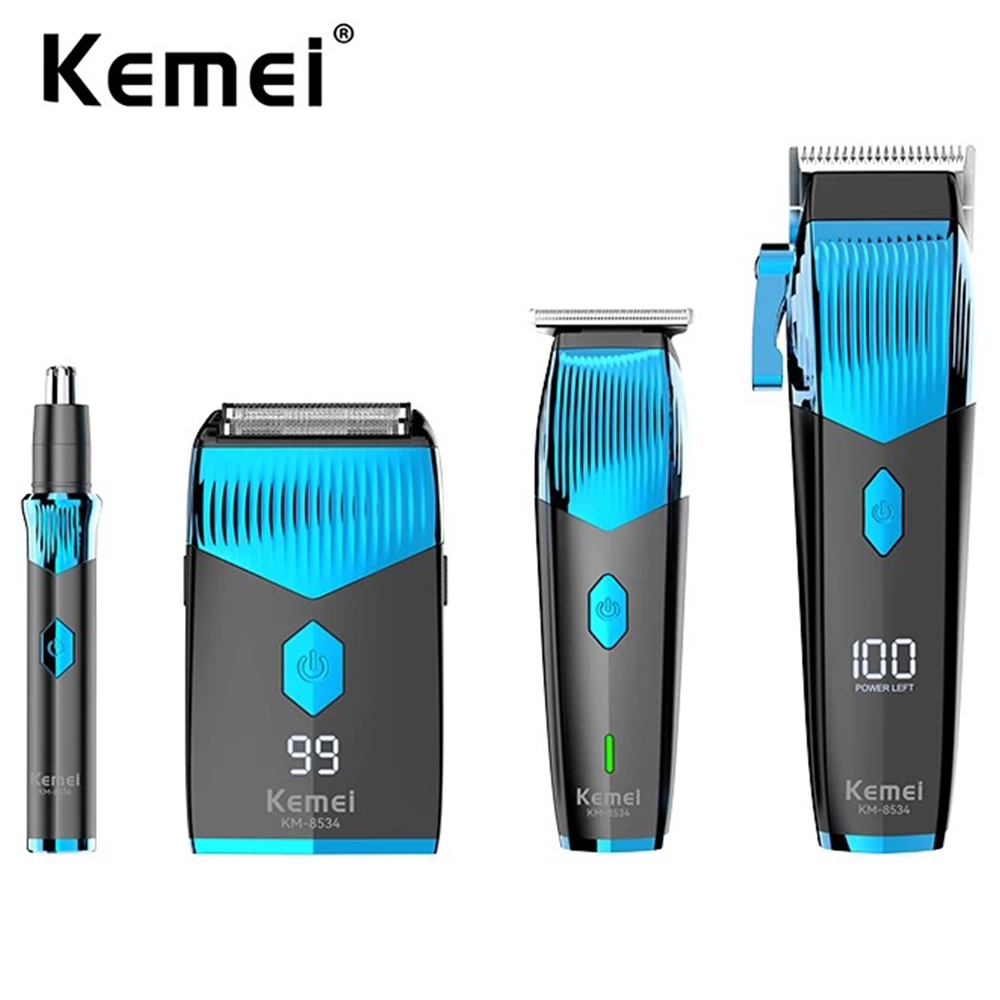 Kemei Máquina De Cortar Cabelo Aparador Barbeador Nariz Orelha Kit Masculino Profissional Corte E Barba Navalha em Oferta na Shopee