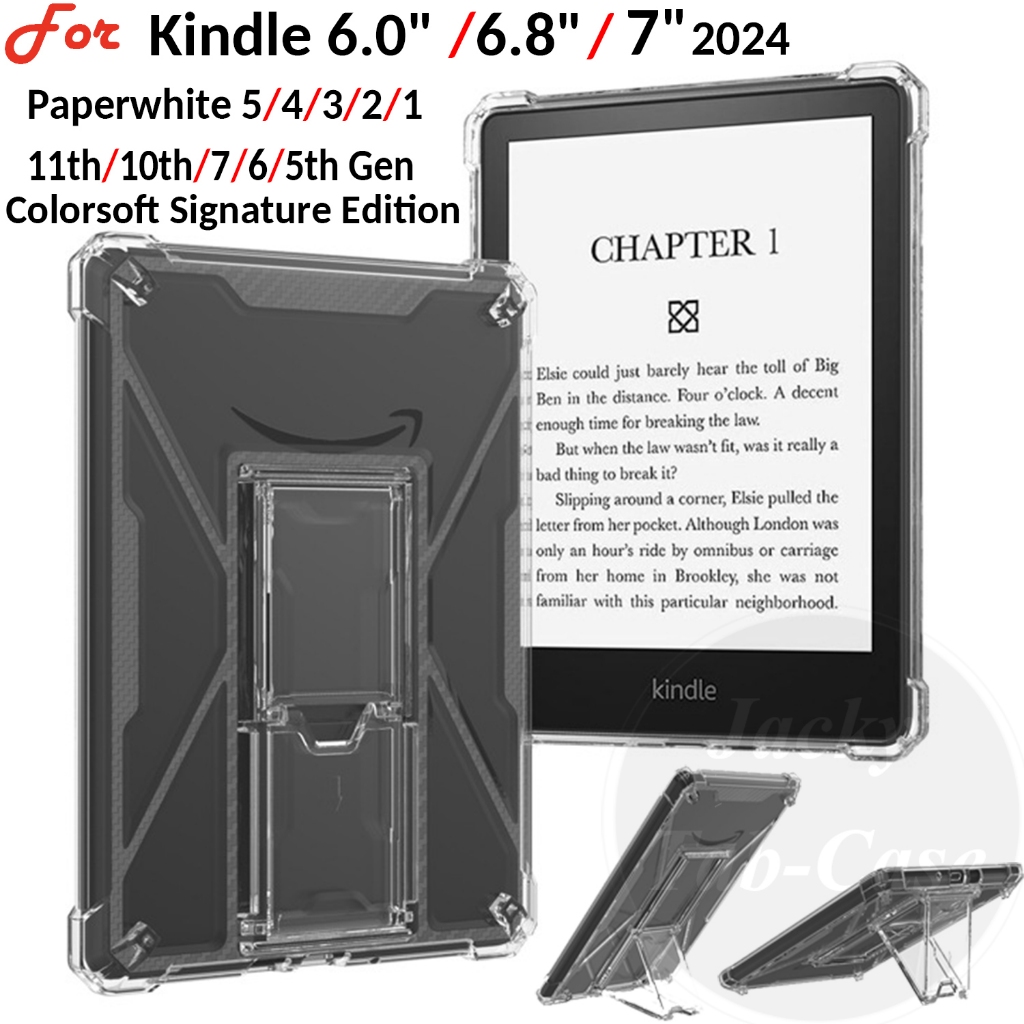 Capa De TPU Transparente Para Kindle 6" 6,8" 7" eReader Paperwhite Colorsoft Signature Edition 1a 12a 11a 10a Geração