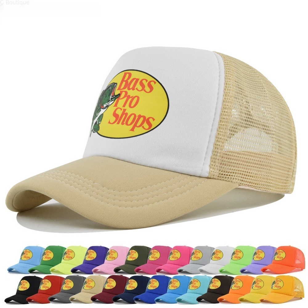 70 cores Boné de pesca Bas para homens, boné trucker de 5 painéis, boné de beisebol com rede estampada para mulheres, bo em Oferta na Shopee