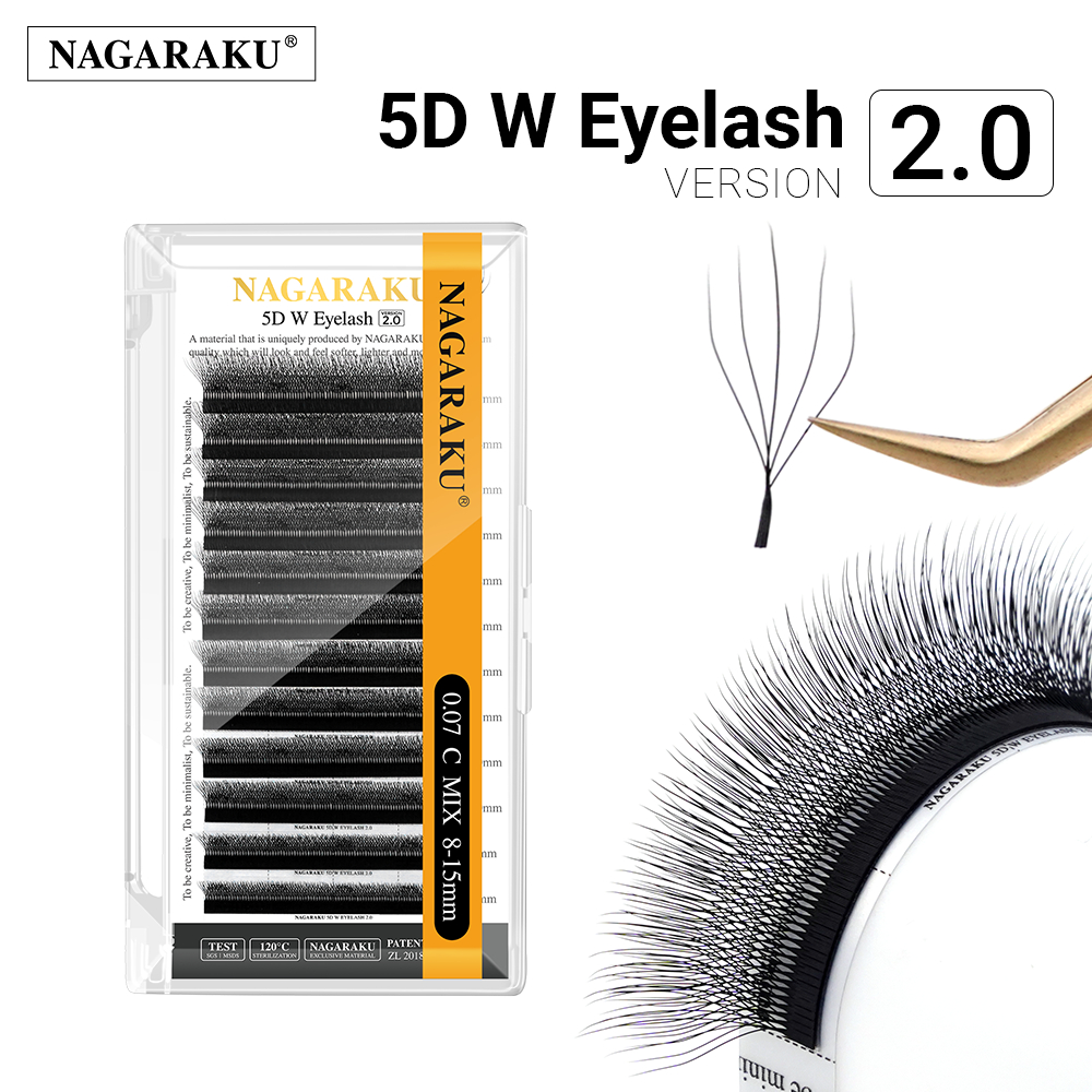 NAGARAKU W Forma 5D Cílios Postiços Segunda Geração Extensões De Comprimento Diferente em Oferta na Shopee