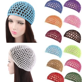 Touca De Dormir De Crochê À Mão Com Fio Grosso , Rede De Cabelo De Trabalho , Acessórios Femininos , Boné Multifuncional em Oferta na Shopee