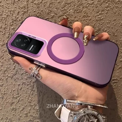 Capa Para POCO F4 Silicone material Fosco TPU De Telefone Estética Novo design De Anel De Sucção Magnética Telefones Cel