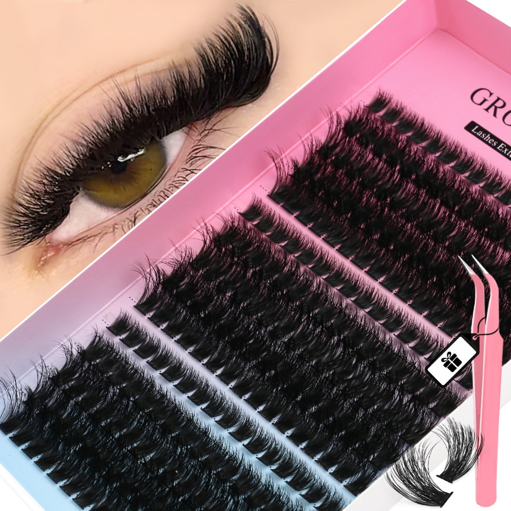 GROINNEYA Cílios Postiços 3D Fofo Grosso Conjunto De Levantamento De lash lift Wispy Individuais DIY Mix Extensões Maqui em Oferta na Shopee