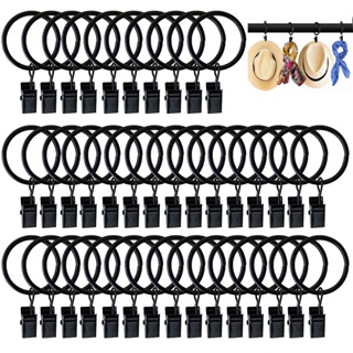 40 peças anéis de olho de cortina redonda anéis de olho de cortina de Metal com furos e clipes em Oferta na Shopee