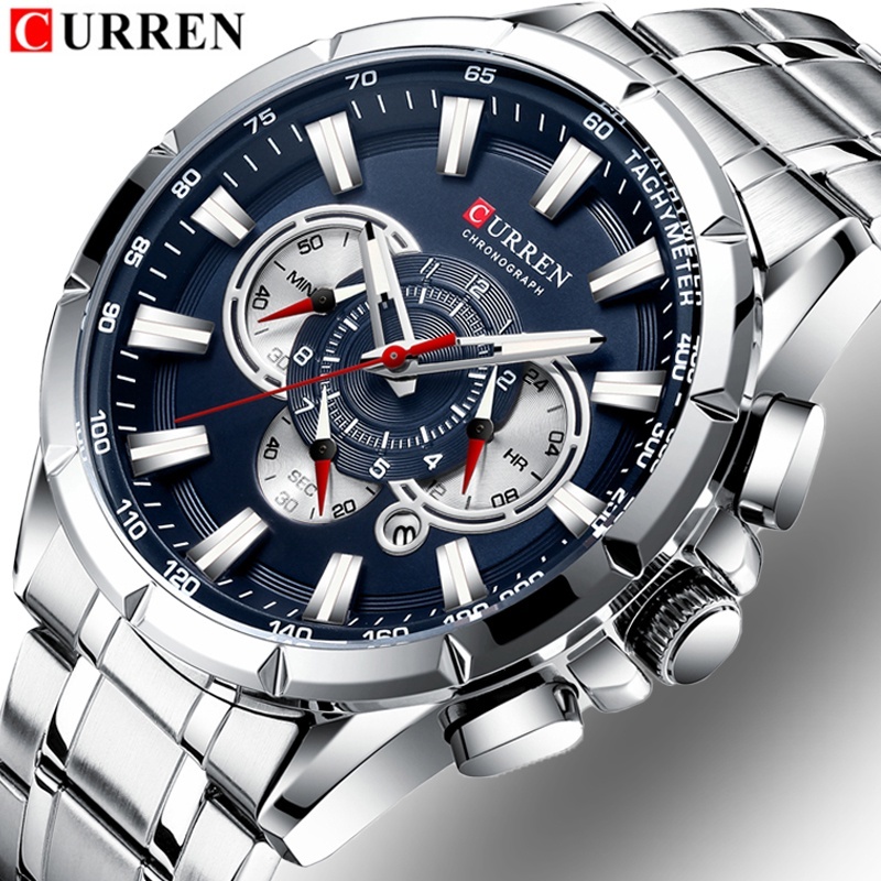 CURREN Relógio masculino estilo comercial relógio de quartzo multifuncional à prova d'água 8363 X em Oferta na Shopee