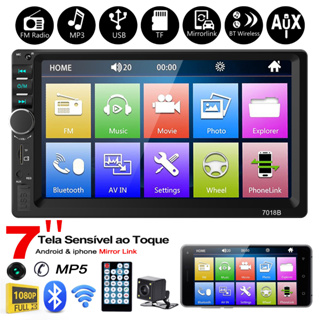 ESSGOO 1 DIN 2 DIN MP5 Rádio Estéreo para Carro Bluetooth Player FM/USB/TF/mirror link em Oferta na Shopee