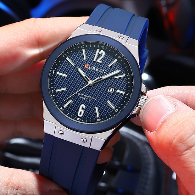 CURREN Relógios Masculinos Casuais À Prova D'água Pulseira De Silicone Calendário Luminoso Negócios Esportes Quartzo 846 em Oferta na Shopee
