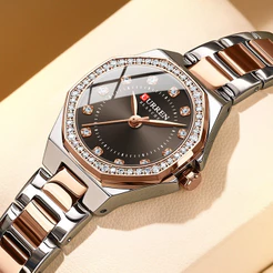 CURREN Relógio Feminino Original , Nova Pulseira De Aço Inoxidável , Mostrador Pequeno , Moda Empresarial , Quartzo , À
