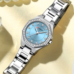 Relógio Feminino CURREN Original Novo Super Pequeno Mostrador De Aço Inoxidável Moda Elegante Negócios Quartzo À Prova D