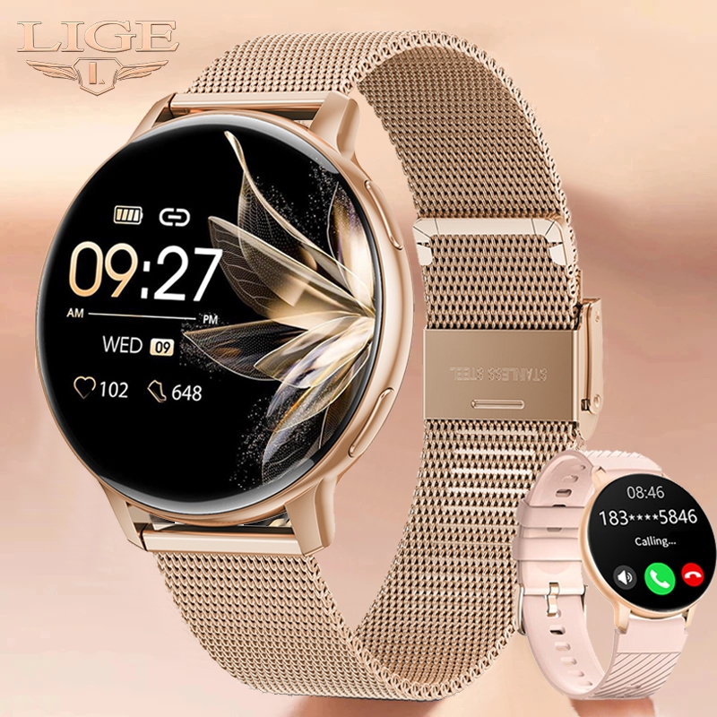 LIGE Relógio Inteligente Mulheres À Prova D'água Esportes Fitness Relógios Oxigênio No Sangue Saudáveis Smartwatch