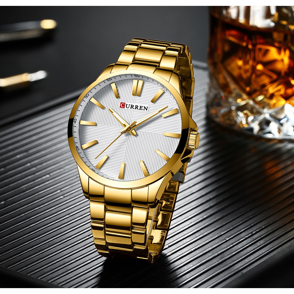 Detalhes do CURREN Business Temperament Relógio masculino de quartzo em aço inoxidável à prova d'água 8322 X