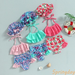 Maiô Infantil Para Meninas Colete Pendurado No Pescoço E Shorts De Praia Com Chapéu,0-4 Anos em Oferta na Shopee