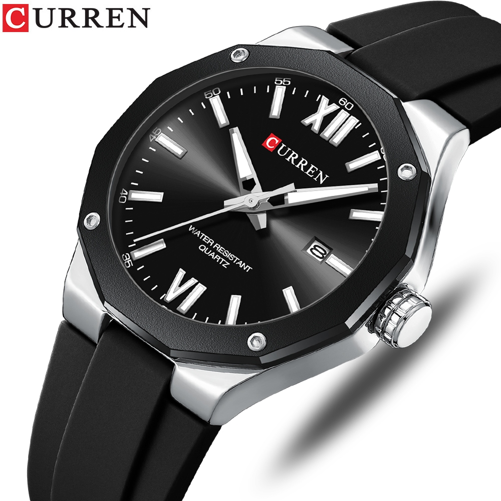 Relógio Masculino CURREN Original Marca Superior Luminosa Pulseira De Silicone Moda Lazer Esportes Quartzo 8465 XC em Oferta na Shopee