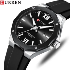 Relógio Masculino CURREN Original Marca Superior Luminosa Pulseira De Silicone Moda Lazer Esportes Quartzo 8465 XC