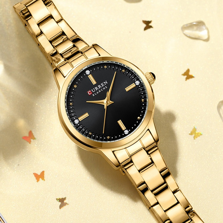 CURREN Relógio Feminino Marca Original Mostrador Pequeno Moda Aço Inoxidável Quartzo Analógico À Prova D'água 9094 XS - Watches