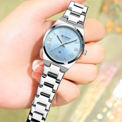 CURREN Relógio Feminino Marca Original Moda Simples Pulseira De Aço Inoxidável Casual Quartzo Analógico À Prova Dwaterpr