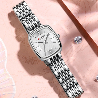 Relógio Feminino CURREN Marca Original Mostrador Quadrado Aço Inoxidável Moda Simples Quartzo À Prova D'água 9093 XQ em Oferta na Shopee