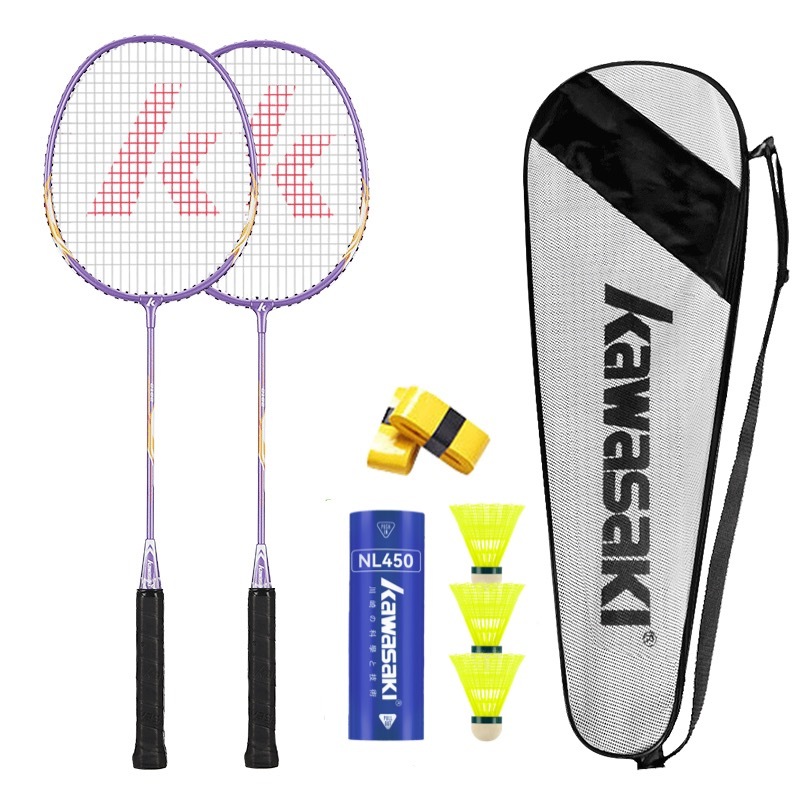 Kawasaki 2 Peças Raquete De Badminton Raquetes De Casal UP-0182-0183 Liga De Alumínio Para Iniciantes E Estudantes Entre