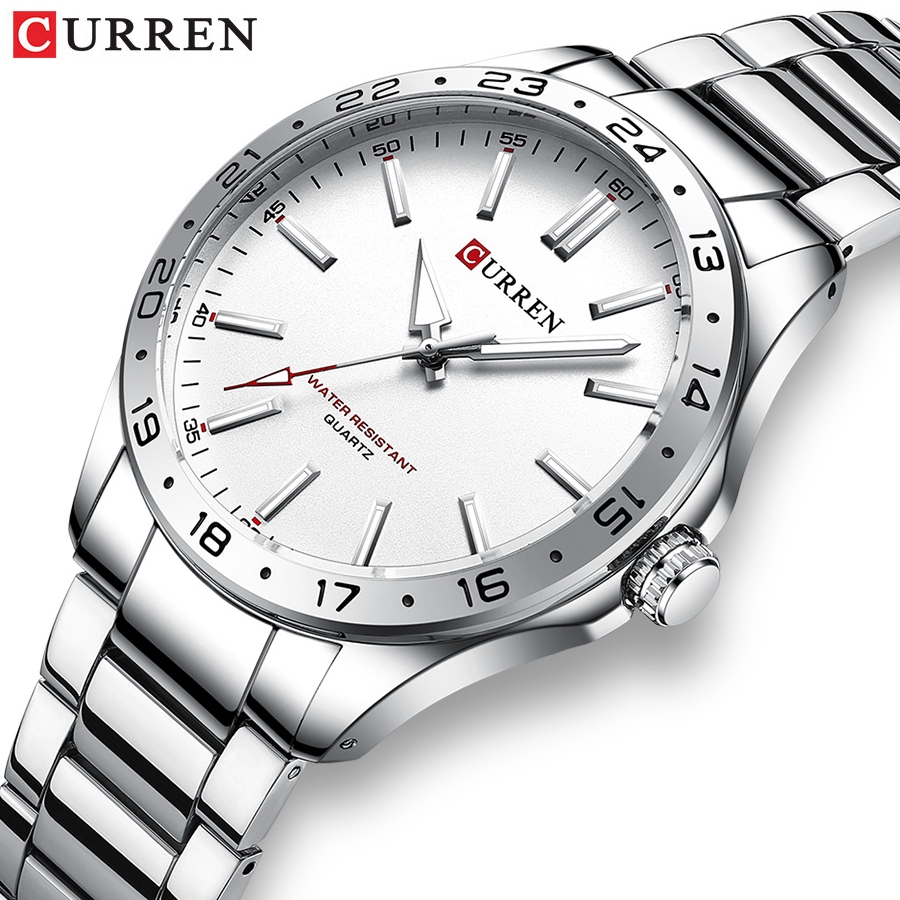 Original CURREN Marca Autêntico Relógio Masculino Casual Simples Aço Inoxidável Ponteiro Luminoso Negócios Quartzo Analó - Watches
