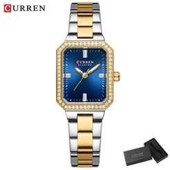 Relógio Feminino CURREN Marca Original De Aço Inoxidável Luminoso Design Quadrado Moda Negócios Quartzo Analógico À Prov