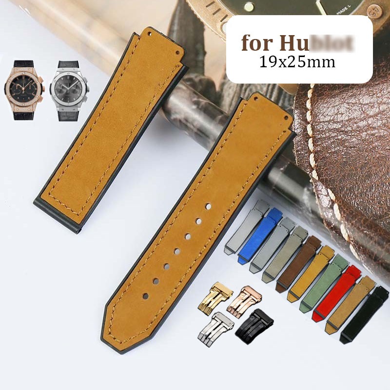 Pulseira De Relógio De Couro De Silicone 19x25mm Para BIG BANG Fosca Feminina Masculina Com Fivela Dobrável De 22 Mm