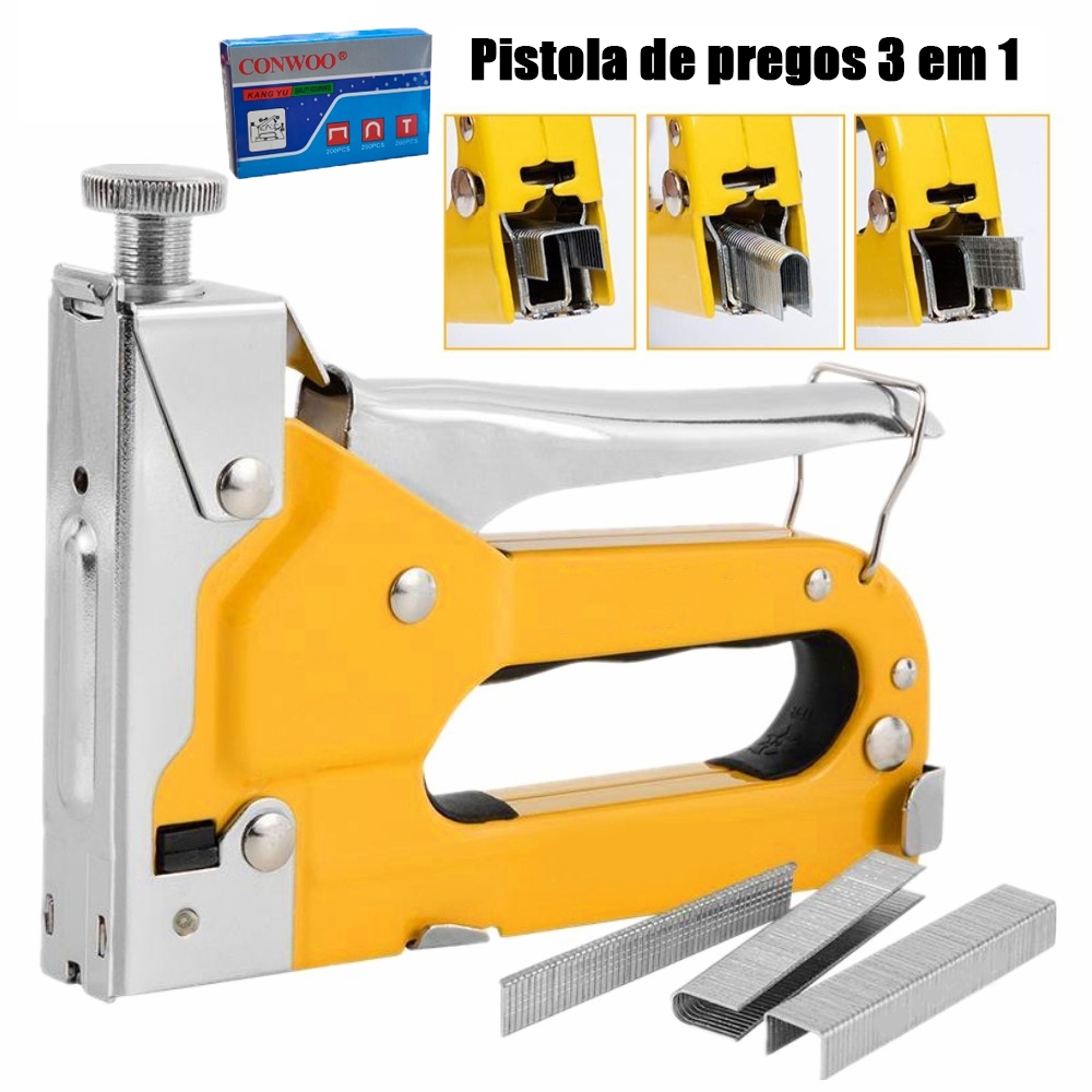 Grampeador Tapeceiro + 600 Grampos Ferramentas Profissional
