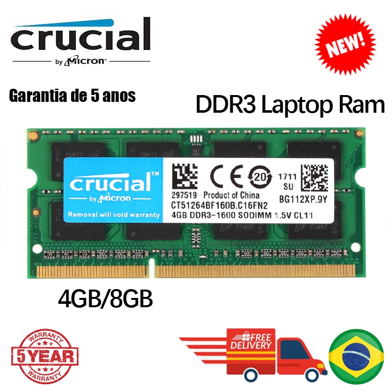 Crucial 4GB Ddr3l 1600 Sodimm: Onde Comprar | BuscaProdutos
