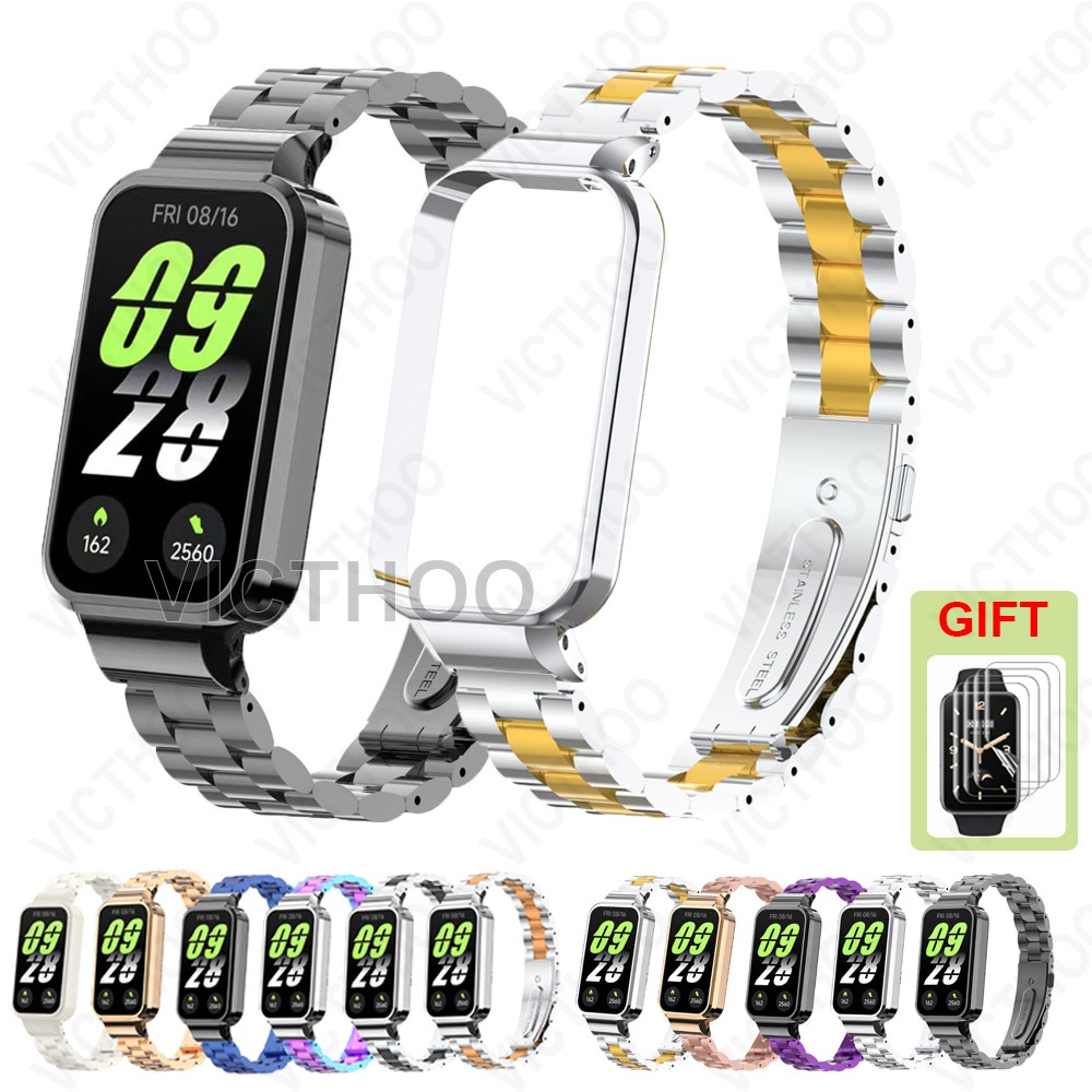 Acessórios de banda de substituição de alça de metal para Xiaomi Smart Band 9 8 Active / Redmi Smart Band 3 2 em Oferta na Shopee