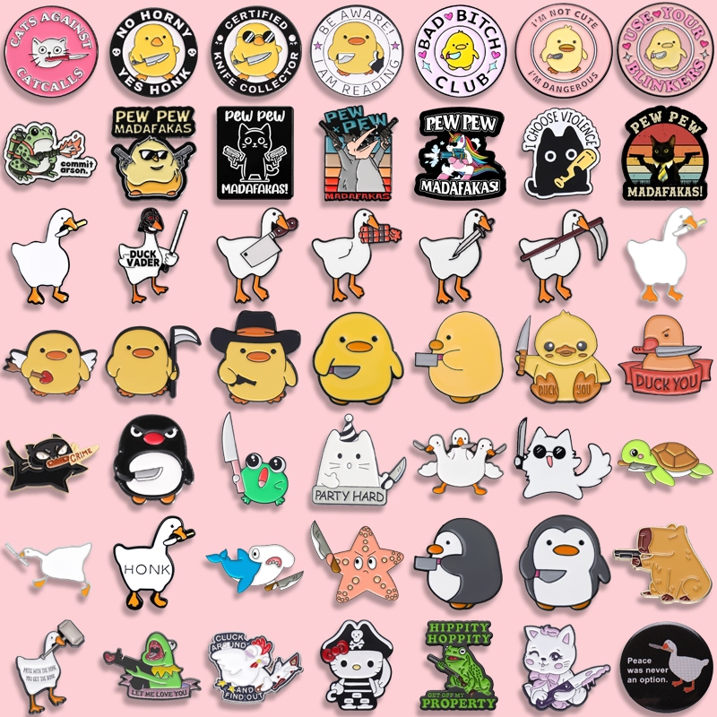 Desenho Animado Pinguim Esmalte Faca De Pintinho Animal Broche Fofo Jóias De Lapela Mulher Mochila De Al em Oferta na Shopee