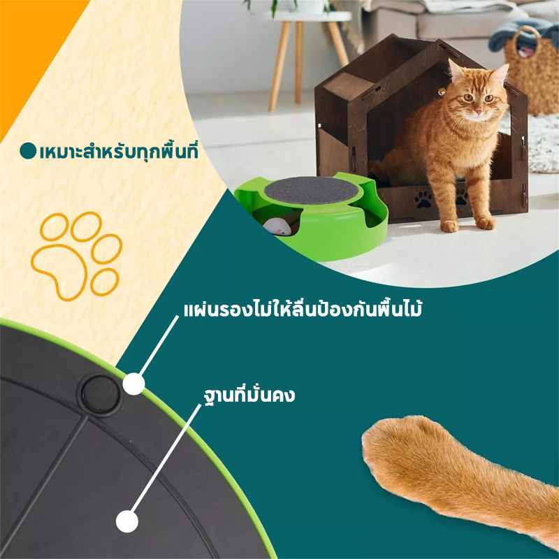ของเล่นจานเสียงแมว รางบอลแมว ของเล่นแมว Catch the Mouse Motion Cat Toy ของเล่นสัตว์เลี้ยง - ภาพที่ 6
