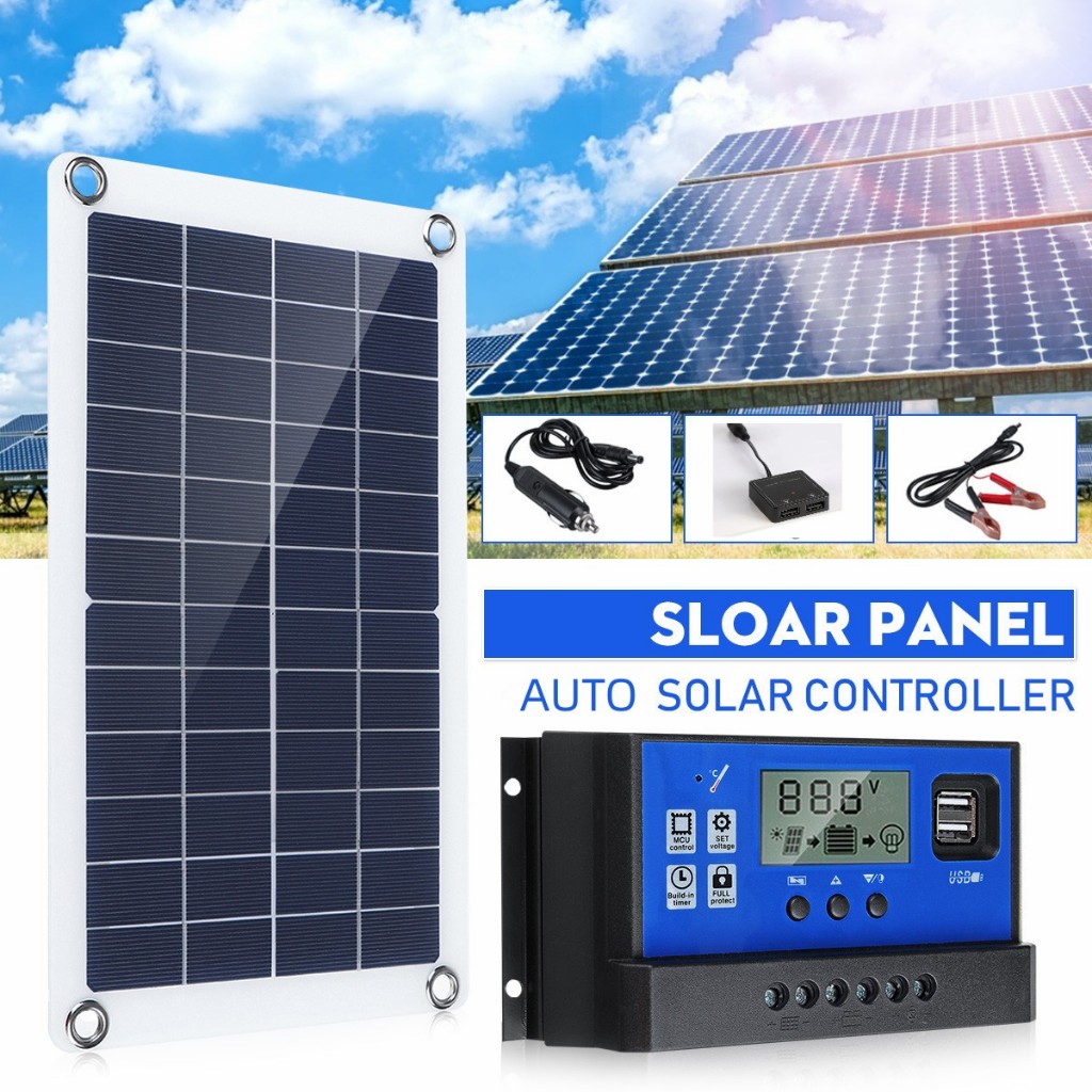 Kit De Painel Solar 100W Completo 12V-18V Energia USB Policristalina Portátil Ao Ar Livre Recarregável Gerador De Célula