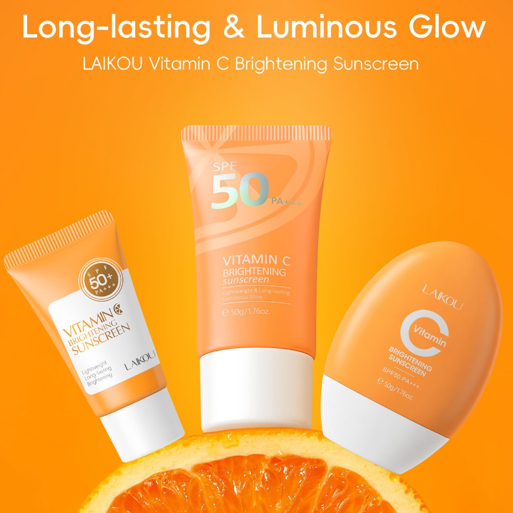 LAIKOU Vitamina C Protetor Solar Iluminador Proteger UV SPF50 PA + + Brilho Luminoso Leve 30g/50g