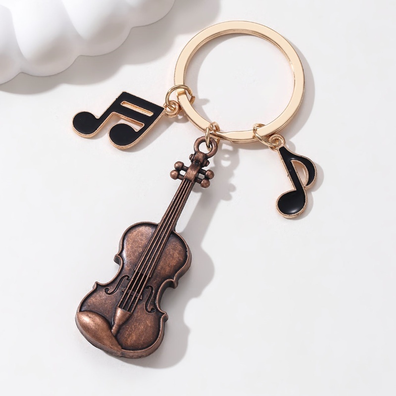 Clássico Violino Notas Esmalte Chaveiro Instrumento Musical Música Bom Presente Para Amigos Músico