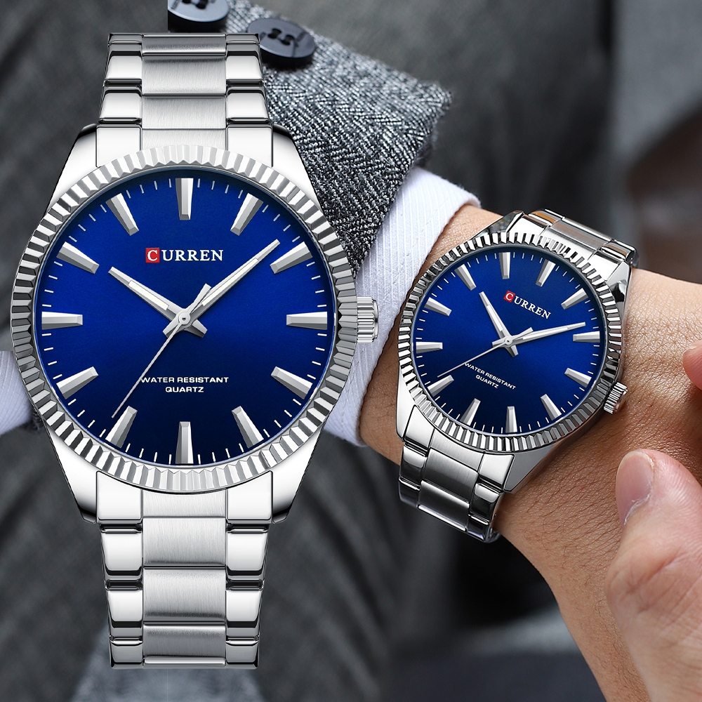 CURREN Relógio Masculino Original Simples Moda Casual Negócios Aço Inoxidável Quartzo À Prova D'água 8425 XQ em Oferta na Shopee