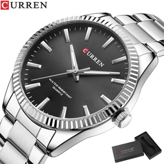 CURREN Relógio Masculino Marca Original Simples Moda Casual Esportes De Negócios Quartzo De Aço Inoxidável À Prova D'águ em Oferta na Shopee