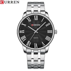 CURREN Relógios Masculinos Marca De Luxo Moda Casual Esportes Aço Inoxidável Quartzo À Prova D'água 8422 XS