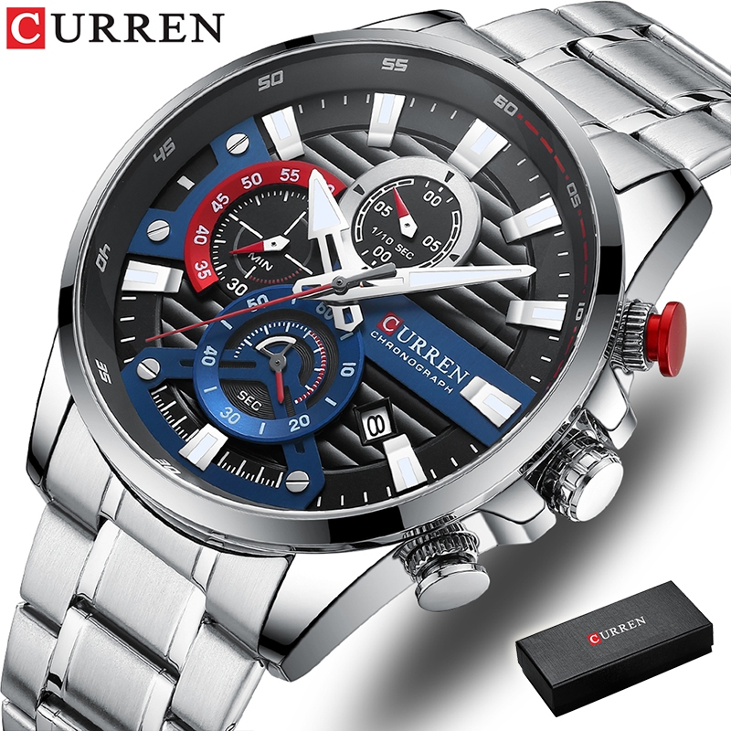 CURREN Relógio Masculino Marca Original Mãos Luminosas Negócios Moda Multifuncional Dial Data Display Design Simples Qua