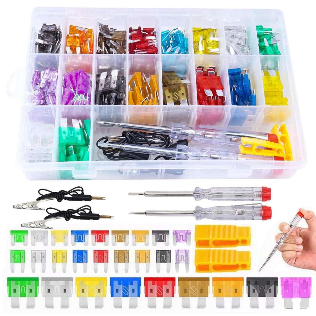 Conjunto de fusíveis de carro, incluindo fusível de lâmina em miniatura para carro + extrator de fusível de carro