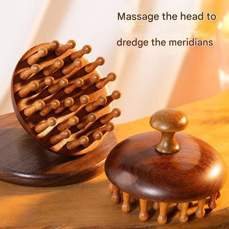 Pente De Massagem Para Couro Cabeludo Escova Meridiana Portátil Antiestática Promover A Circulação Sanguínea , Aliviar F