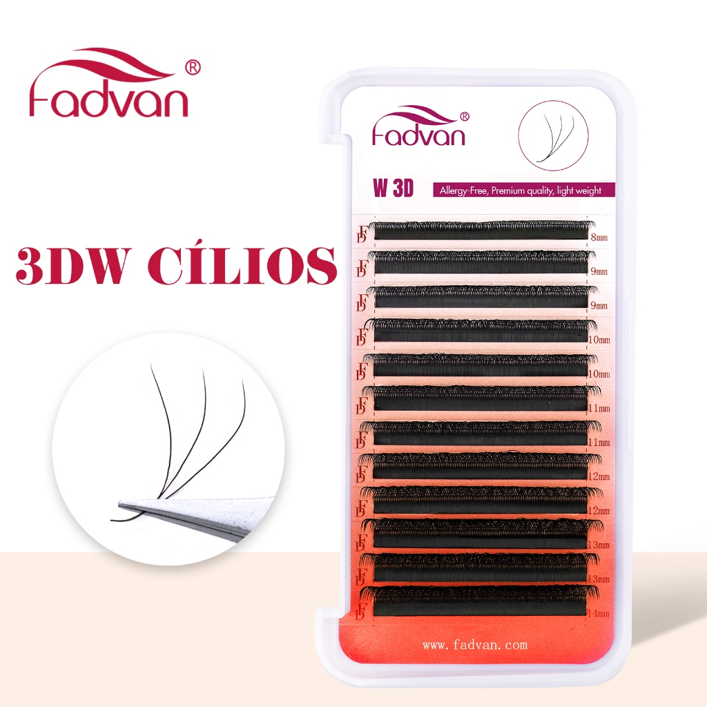 Extensão De Cílios FADVAN 3D W Shape Tece Brasileiros Com Embalagem randon · foto 2